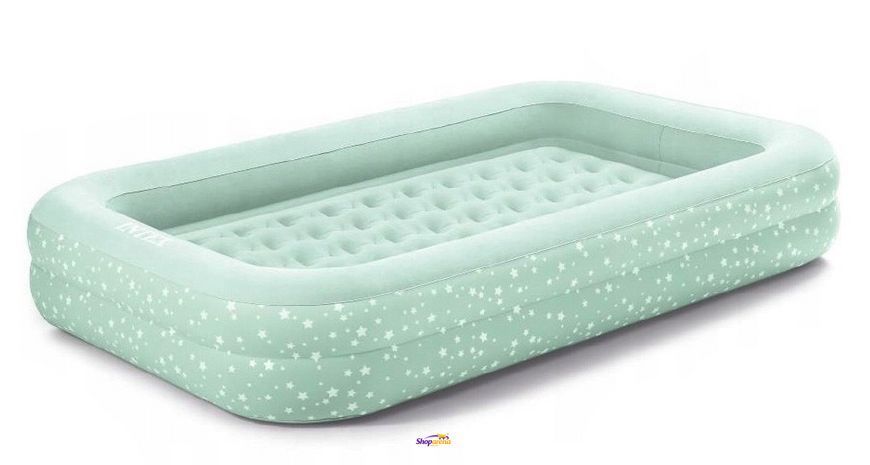 Детская односпальная надувная кровать 107*168*25 см Intex 66810 с матрасом и насосом 66810 фото